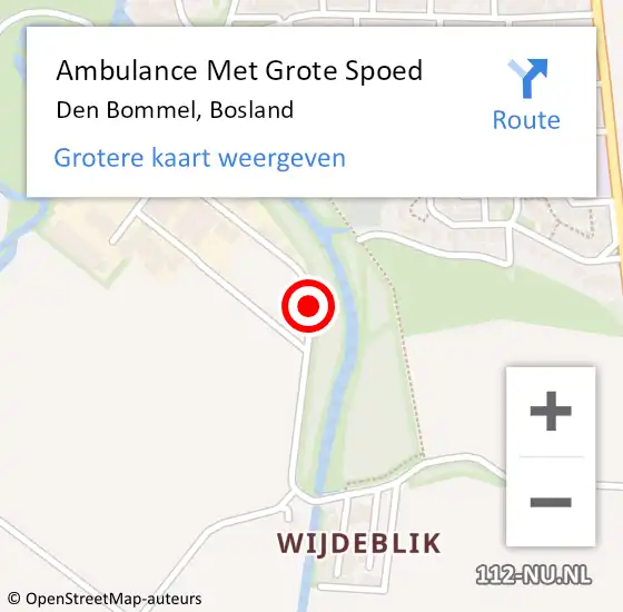 Locatie op kaart van de 112 melding: Ambulance Met Grote Spoed Naar Den Bommel, Bosland op 28 juli 2018 10:19
