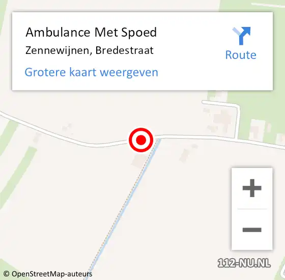 Locatie op kaart van de 112 melding: Ambulance Met Spoed Naar Zennewijnen, Bredestraat op 28 juli 2018 14:02