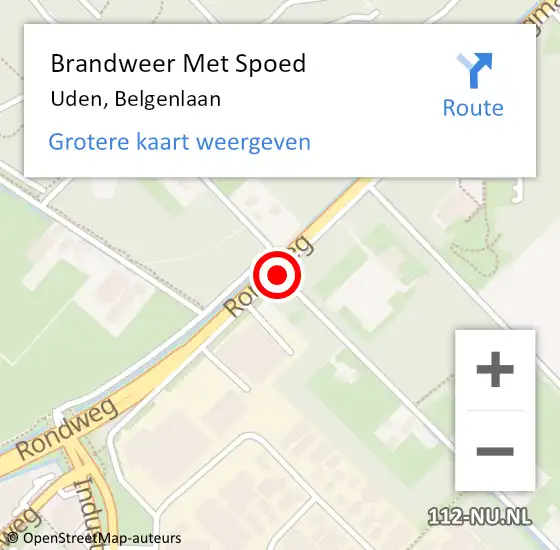 Locatie op kaart van de 112 melding: Brandweer Met Spoed Naar Uden, Belgenlaan op 28 juli 2018 15:07