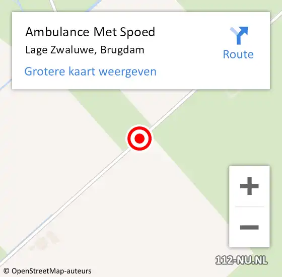 Locatie op kaart van de 112 melding: Ambulance Met Spoed Naar Lage Zwaluwe, Brugdam op 28 juli 2018 15:57