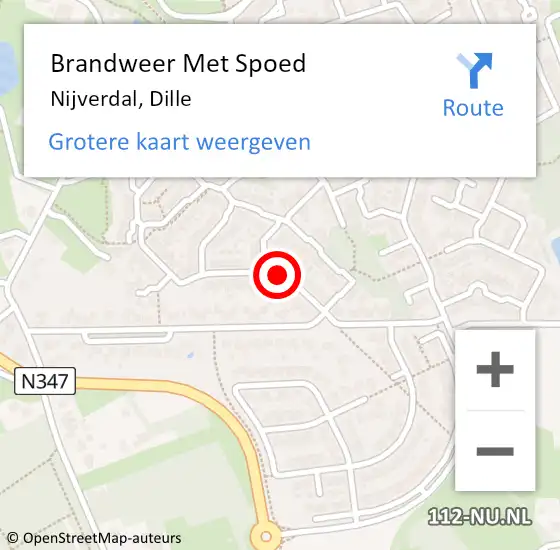 Locatie op kaart van de 112 melding: Brandweer Met Spoed Naar Nijverdal, Dille op 28 juli 2018 16:17