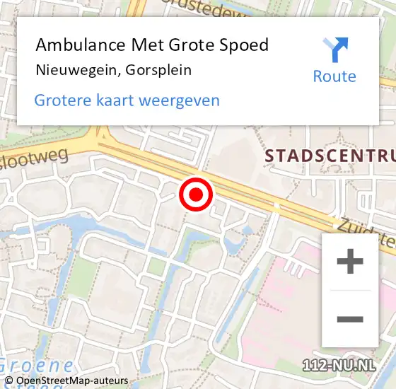 Locatie op kaart van de 112 melding: Ambulance Met Grote Spoed Naar Nieuwegein, Gorsplein op 28 juli 2018 16:32
