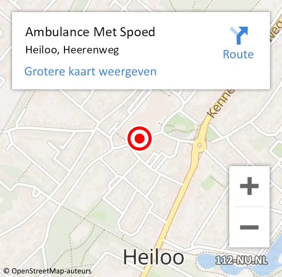 Locatie op kaart van de 112 melding: Ambulance Met Spoed Naar Heiloo, Heerenweg op 28 juli 2018 17:35