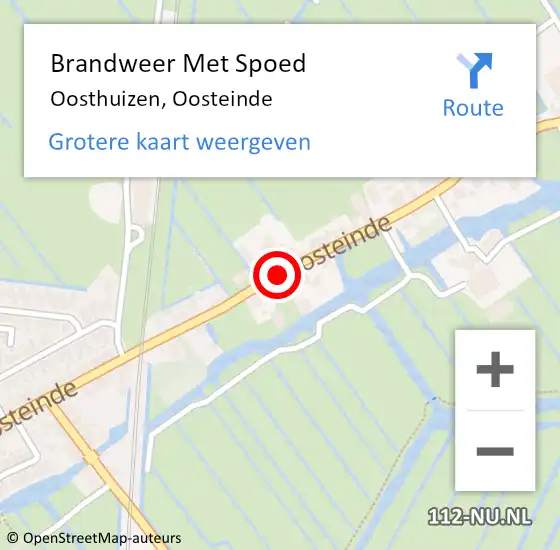 Locatie op kaart van de 112 melding: Brandweer Met Spoed Naar Oosthuizen, Oosteinde op 28 juli 2018 19:19