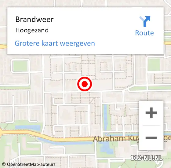 Locatie op kaart van de 112 melding: Brandweer Hoogezand op 28 juli 2018 19:34