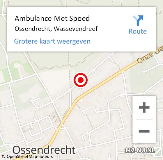 Locatie op kaart van de 112 melding: Ambulance Met Spoed Naar Ossendrecht, Wassevendreef op 28 juli 2018 21:18