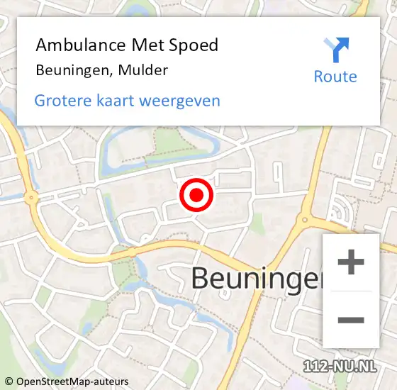 Locatie op kaart van de 112 melding: Ambulance Met Spoed Naar Beuningen, Mulder op 28 juli 2018 21:44
