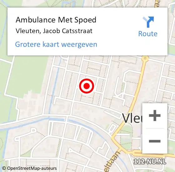 Locatie op kaart van de 112 melding: Ambulance Met Spoed Naar Vleuten, Jacob Catsstraat op 29 juli 2018 13:18