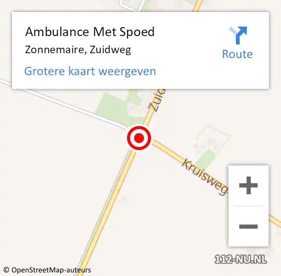 Locatie op kaart van de 112 melding: Ambulance Met Spoed Naar Zonnemaire, Zuidweg op 29 juli 2018 23:23