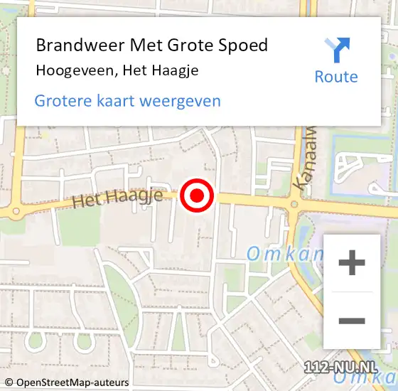 Locatie op kaart van de 112 melding: Brandweer Met Grote Spoed Naar Hoogeveen, Het Haagje op 30 juli 2018 00:01