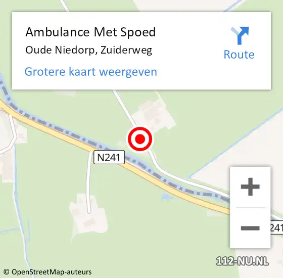 Locatie op kaart van de 112 melding: Ambulance Met Spoed Naar Oude Niedorp, Zuiderweg op 30 juli 2018 02:15