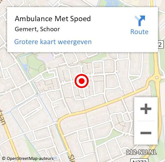 Locatie op kaart van de 112 melding: Ambulance Met Spoed Naar Gemert, Schoor op 30 juli 2018 07:21