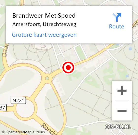 Locatie op kaart van de 112 melding: Brandweer Met Spoed Naar Amersfoort, Utrechtseweg op 30 juli 2018 07:58
