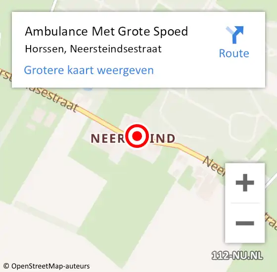 Locatie op kaart van de 112 melding: Ambulance Met Grote Spoed Naar Horssen, Neersteindsestraat op 30 juli 2018 08:15