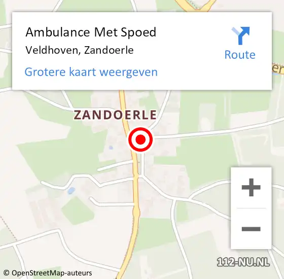 Locatie op kaart van de 112 melding: Ambulance Met Spoed Naar Veldhoven, Zandoerle op 30 juli 2018 14:07