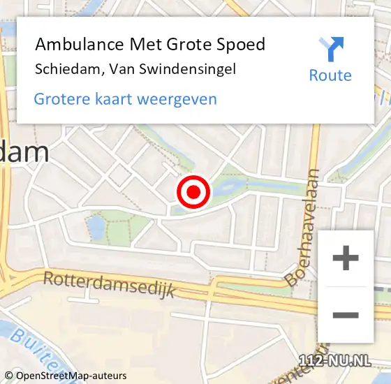 Locatie op kaart van de 112 melding: Ambulance Met Grote Spoed Naar Schiedam, Van Swindensingel op 30 juli 2018 23:23