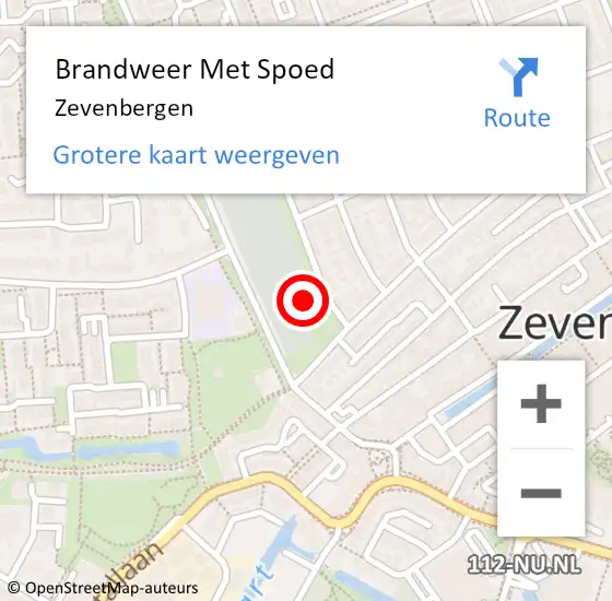 Locatie op kaart van de 112 melding: Brandweer Met Spoed Naar Zevenbergen op 31 juli 2018 09:40