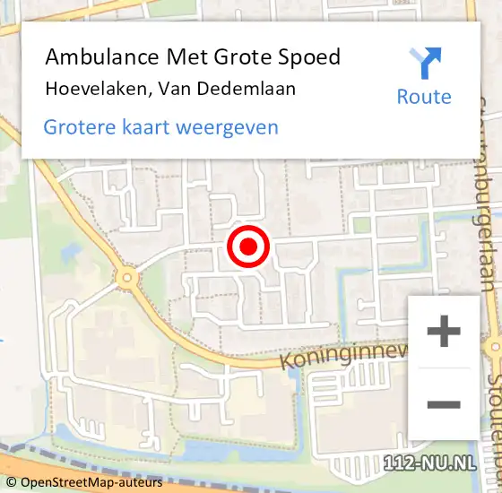 Locatie op kaart van de 112 melding: Ambulance Met Grote Spoed Naar Hoevelaken, Van Dedemlaan op 31 juli 2018 13:23