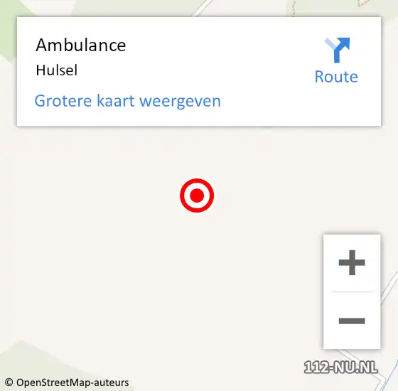 Locatie op kaart van de 112 melding: Ambulance Hulsel op 31 juli 2018 14:11