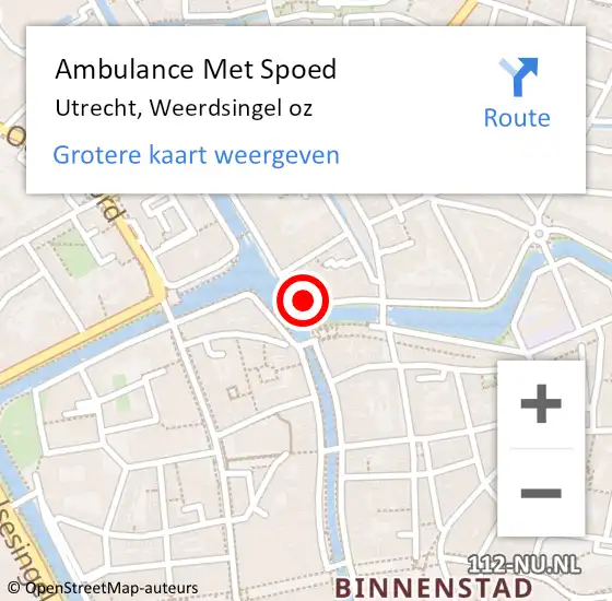 Locatie op kaart van de 112 melding: Ambulance Met Spoed Naar Utrecht, Weerdsingel oz op 31 juli 2018 14:21