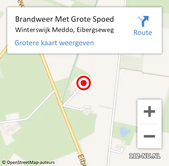 Locatie op kaart van de 112 melding: Brandweer Met Grote Spoed Naar Winterswijk Meddo, Eibergseweg op 31 juli 2018 15:48