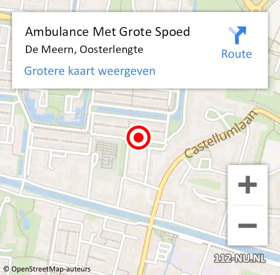 Locatie op kaart van de 112 melding: Ambulance Met Grote Spoed Naar De Meern, Oosterlengte op 31 juli 2018 16:17