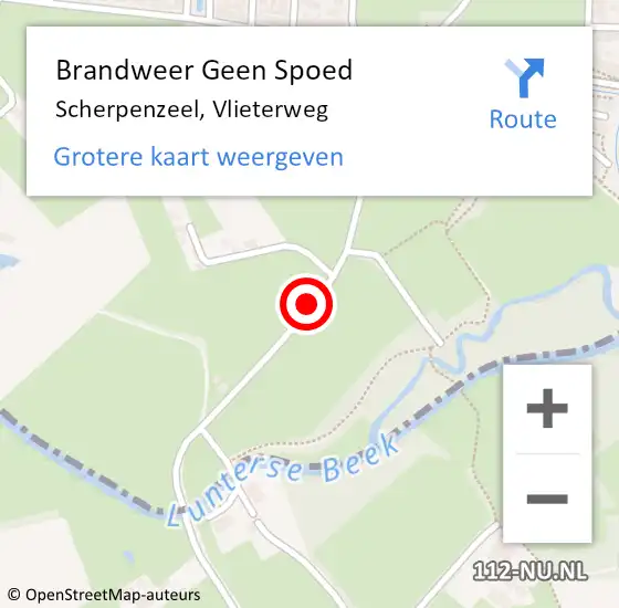 Locatie op kaart van de 112 melding: Brandweer Geen Spoed Naar Scherpenzeel, Vlieterweg op 31 juli 2018 17:52