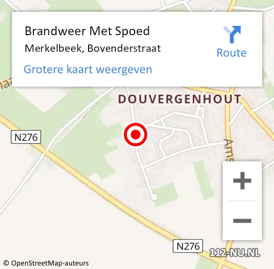 Locatie op kaart van de 112 melding: Brandweer Met Spoed Naar Merkelbeek, Bovenderstraat op 1 augustus 2018 01:00