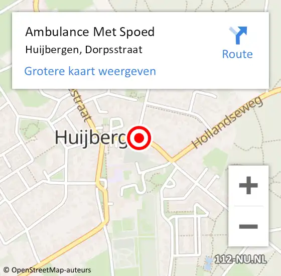 Locatie op kaart van de 112 melding: Ambulance Met Spoed Naar Huijbergen, Dorpsstraat op 1 augustus 2018 09:53