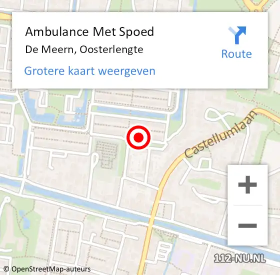 Locatie op kaart van de 112 melding: Ambulance Met Spoed Naar De Meern, Oosterlengte op 1 augustus 2018 12:44