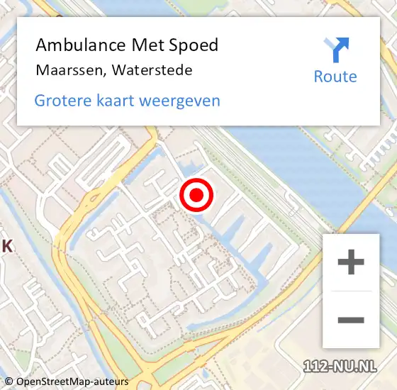 Locatie op kaart van de 112 melding: Ambulance Met Spoed Naar Maarssen, Waterstede op 1 augustus 2018 15:08