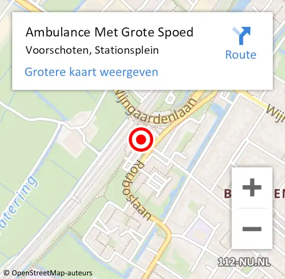 Locatie op kaart van de 112 melding: Ambulance Met Grote Spoed Naar Voorschoten, Stationsplein op 1 augustus 2018 16:44