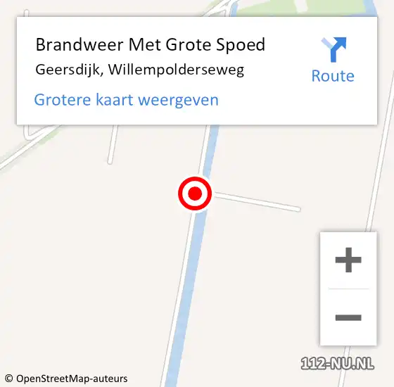Locatie op kaart van de 112 melding: Brandweer Met Grote Spoed Naar Geersdijk, Willempolderseweg op 1 augustus 2018 16:51