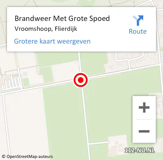 Locatie op kaart van de 112 melding: Brandweer Met Grote Spoed Naar Vroomshoop, Flierdijk op 1 augustus 2018 20:10