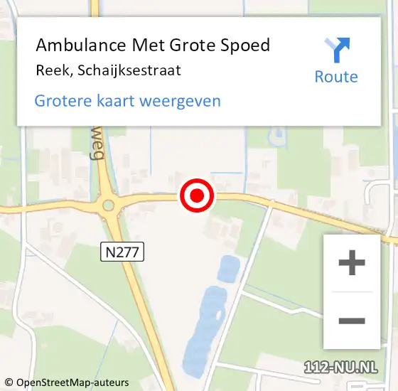 Locatie op kaart van de 112 melding: Ambulance Met Grote Spoed Naar Reek, Schaijksestraat op 1 augustus 2018 21:39