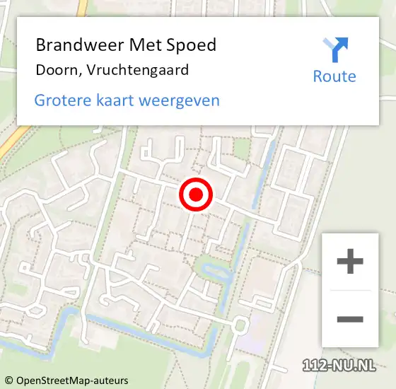 Locatie op kaart van de 112 melding: Brandweer Met Spoed Naar Doorn, Vruchtengaard op 2 augustus 2018 03:13