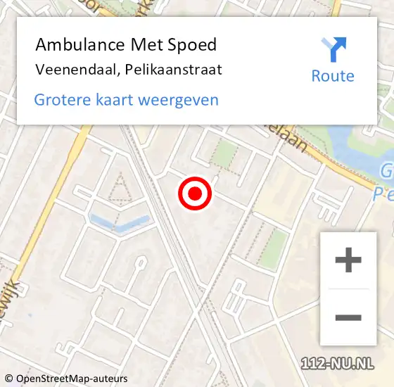 Locatie op kaart van de 112 melding: Ambulance Met Spoed Naar Veenendaal, Pelikaanstraat op 2 augustus 2018 06:50