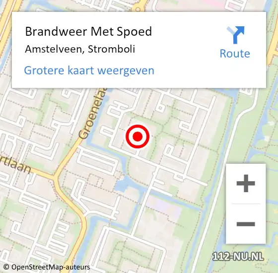 Locatie op kaart van de 112 melding: Brandweer Met Spoed Naar Amstelveen, Stromboli op 2 augustus 2018 08:17