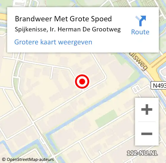 Locatie op kaart van de 112 melding: Brandweer Met Grote Spoed Naar Spijkenisse, Ir. Herman De Grootweg op 2 augustus 2018 09:24