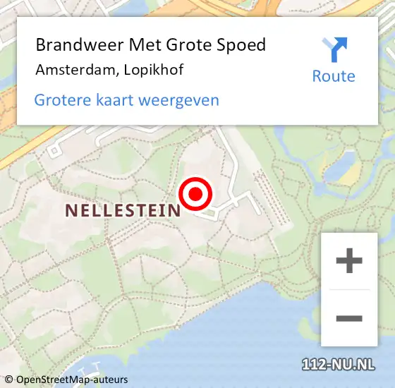 Locatie op kaart van de 112 melding: Brandweer Met Grote Spoed Naar Amsterdam, Lopikhof op 3 augustus 2018 04:08