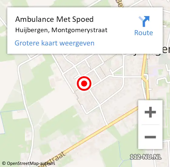 Locatie op kaart van de 112 melding: Ambulance Met Spoed Naar Huijbergen, Montgomerystraat op 3 augustus 2018 06:16