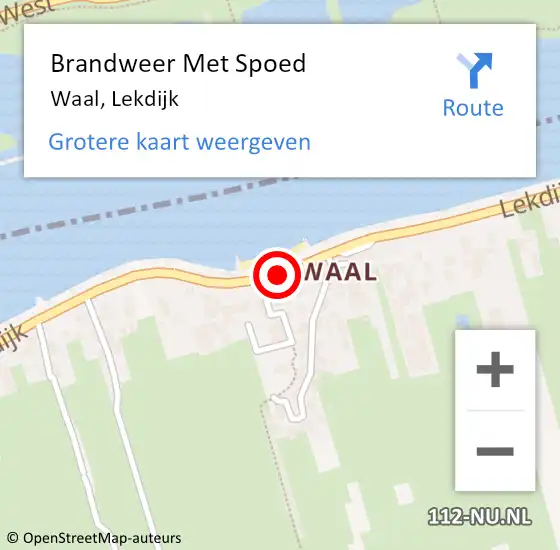 Locatie op kaart van de 112 melding: Brandweer Met Spoed Naar Waal, Lekdijk op 3 augustus 2018 07:34