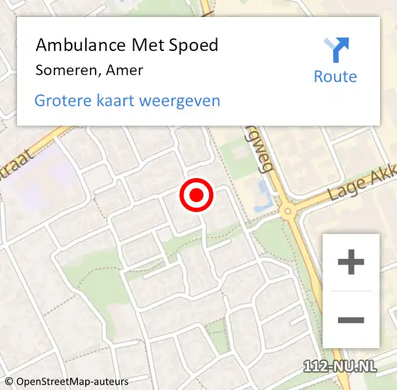 Locatie op kaart van de 112 melding: Ambulance Met Spoed Naar Someren, Amer op 3 augustus 2018 15:02