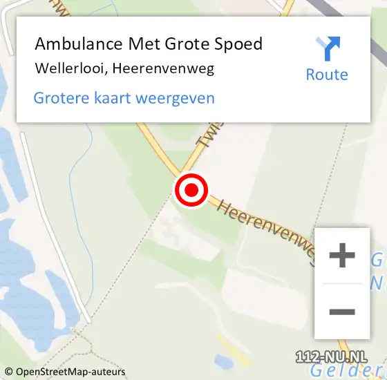 Locatie op kaart van de 112 melding: Ambulance Met Grote Spoed Naar Wellerlooi, Heerenvenweg op 3 augustus 2018 19:02