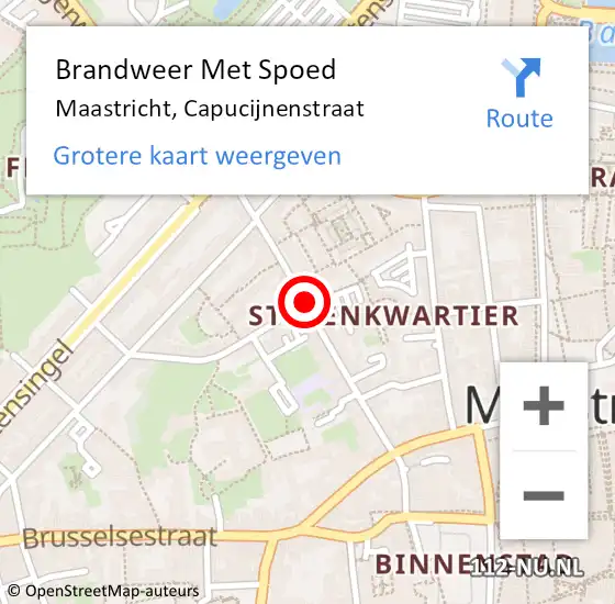 Locatie op kaart van de 112 melding: Brandweer Met Spoed Naar Maastricht, Capucijnenstraat op 3 augustus 2018 19:13