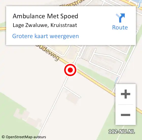 Locatie op kaart van de 112 melding: Ambulance Met Spoed Naar Lage Zwaluwe, Kruisstraat op 4 augustus 2018 13:52