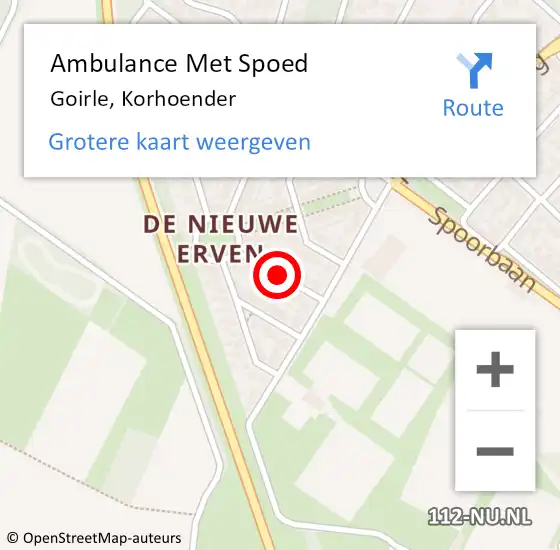 Locatie op kaart van de 112 melding: Ambulance Met Spoed Naar Goirle, Korhoender op 4 augustus 2018 22:08