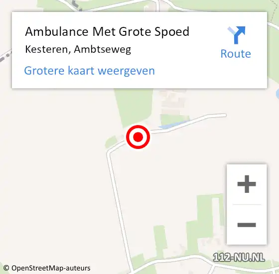 Locatie op kaart van de 112 melding: Ambulance Met Grote Spoed Naar Kesteren, Ambtseweg op 5 augustus 2018 07:26