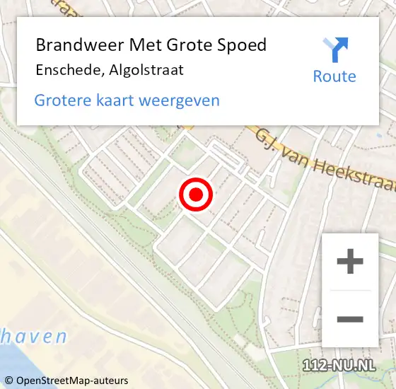 Locatie op kaart van de 112 melding: Brandweer Met Grote Spoed Naar Enschede, Algolstraat op 5 augustus 2018 08:35