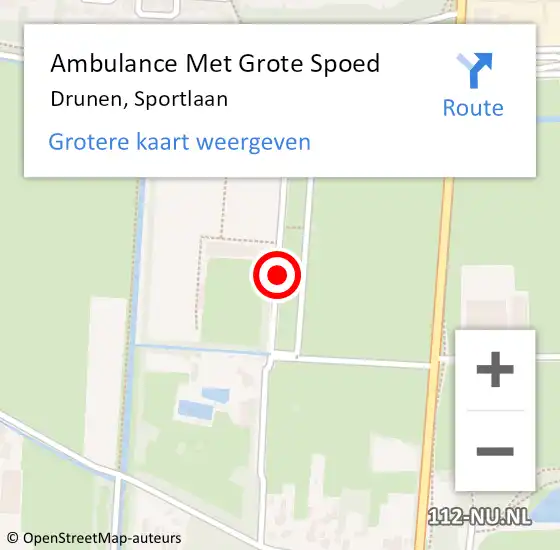 Locatie op kaart van de 112 melding: Ambulance Met Grote Spoed Naar Drunen, Sportlaan op 5 augustus 2018 14:28
